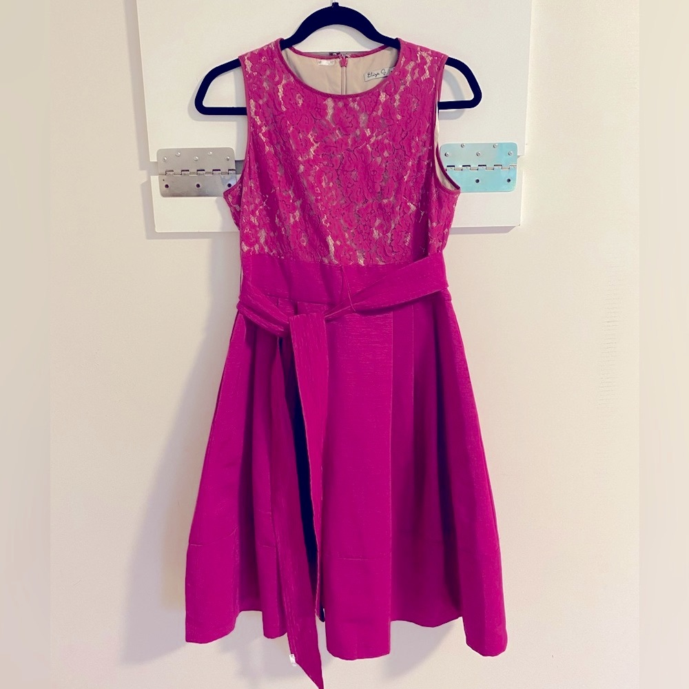 Eliza J berry fuschia lace special occasion dress